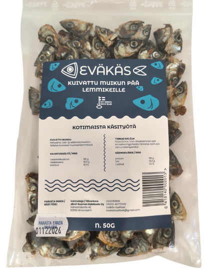 EVÄKÄS Kuivattu muikunpää 50 g Nordic Pet Shop