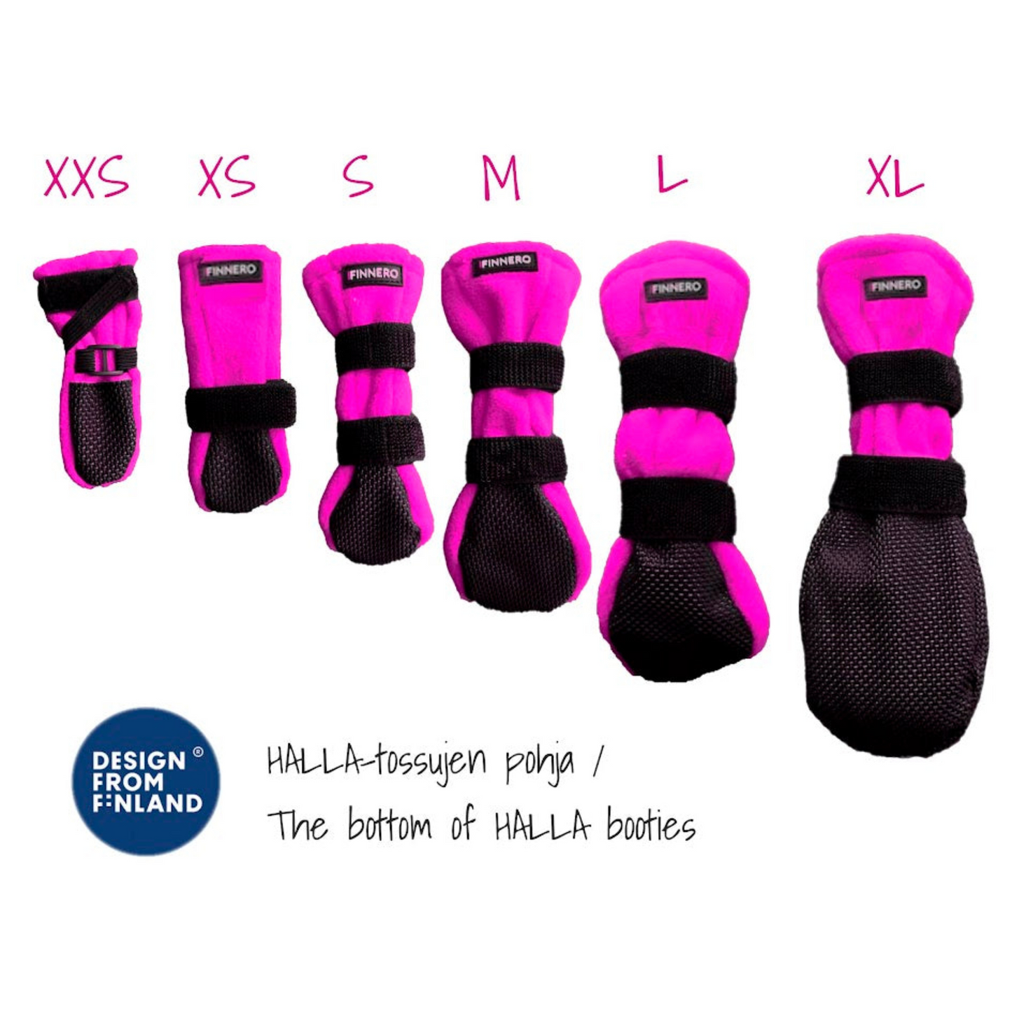 FINNERO HALLA tossut koiralle, 4 kpl/paketti, pinkki Nordic Pet Shop