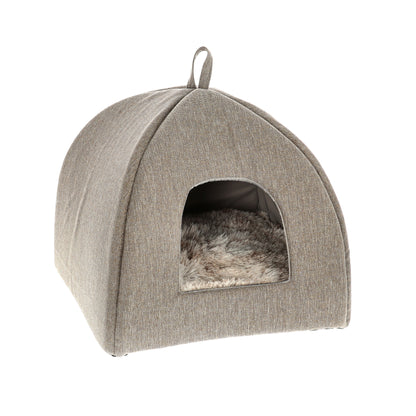 iglun muotoinen kankainen pesä lemmikille, karvainen pohja