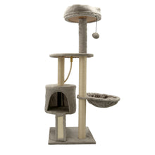 Kloremøbel Bosse -kiipeilypuu kissalle 110 cm, harmaa/beige