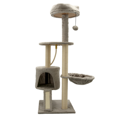 Dogman Kloremøbel Bosse -kiipeilypuu kissalle 110 cm, harmaa/beige Nordic Pet Shop