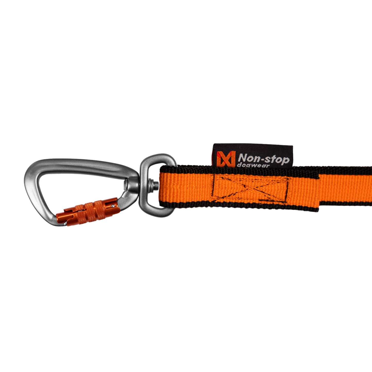 Non-stop dogwear Bungee leash koiran hihna 2,0 m, black/orange Nordic Pet Shop