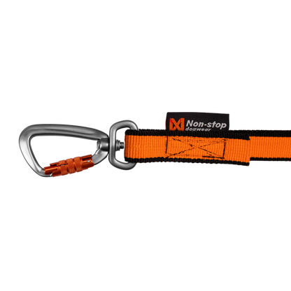 Non-stop dogwear Bungee leash koiran hihna 2,0 m, black/orange Nordic Pet Shop