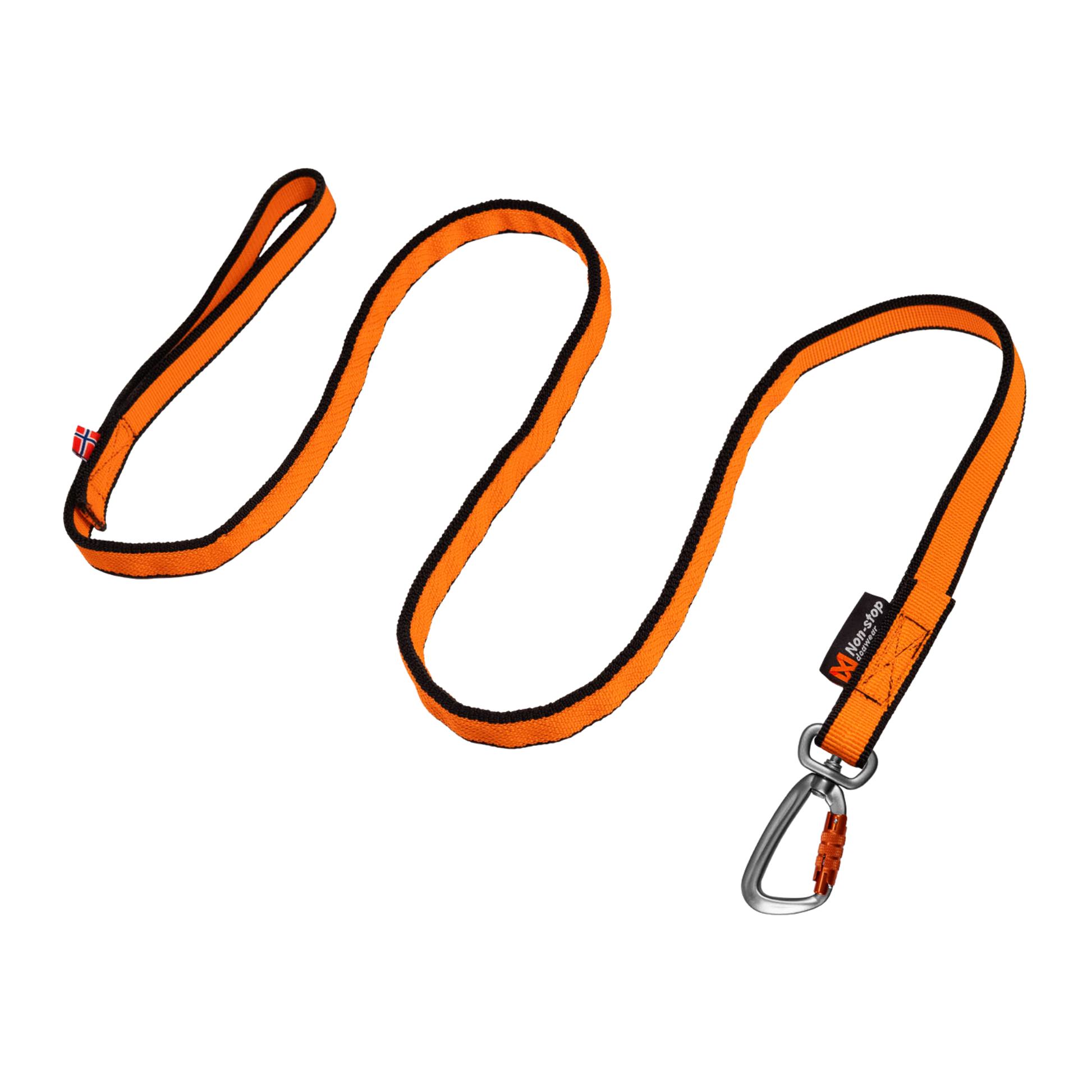 Non-stop dogwear Bungee leash koiran hihna 2,0 m, black/orange Nordic Pet Shop