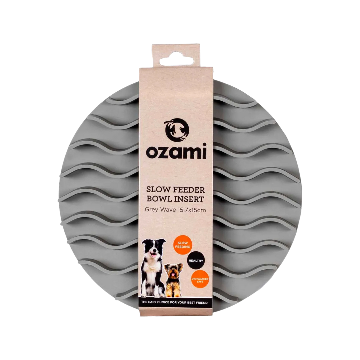 Ozami Slow Feeder Bowl Insert wave, harmaa Nordic Pet Shop