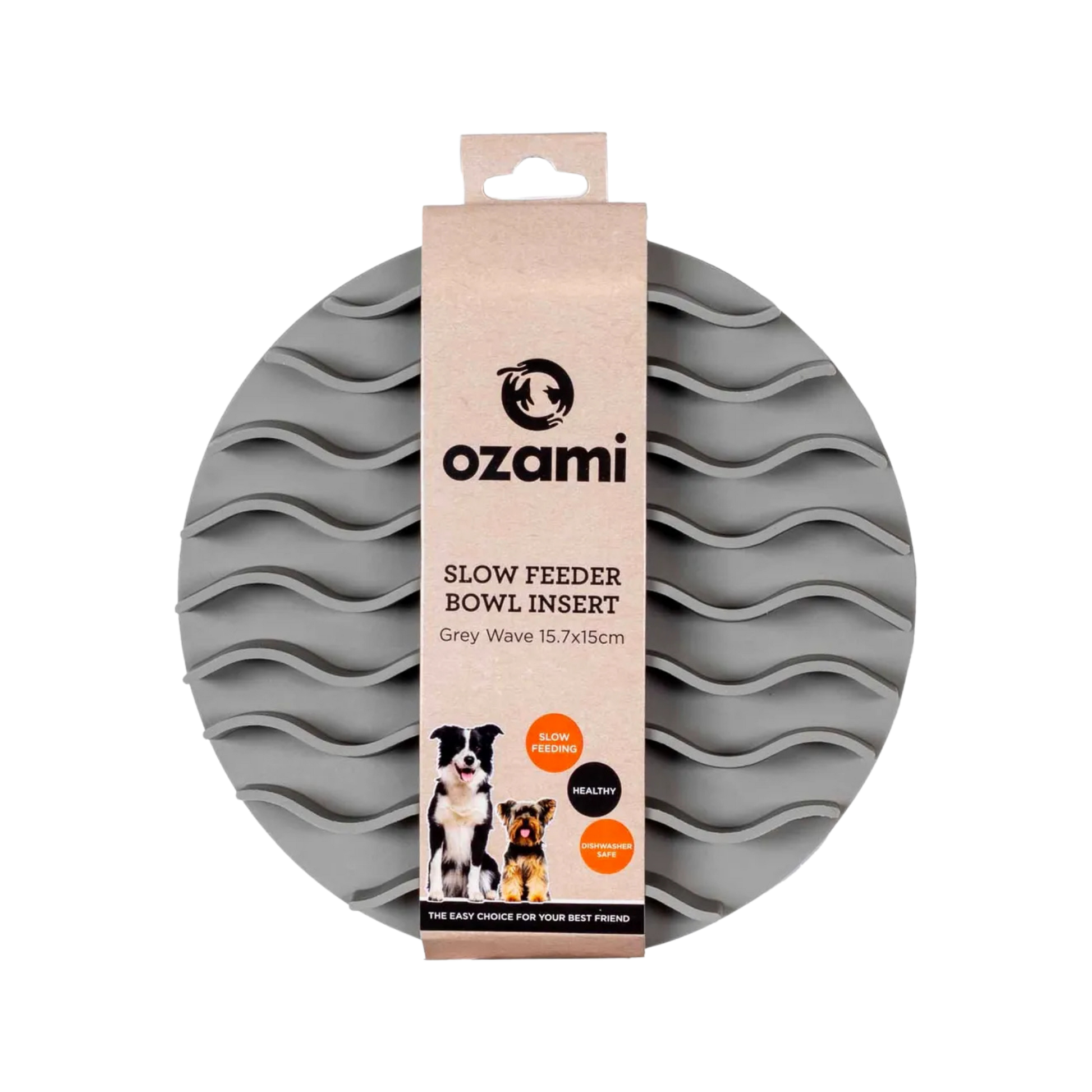 Ozami Slow Feeder Bowl Insert wave, harmaa Nordic Pet Shop