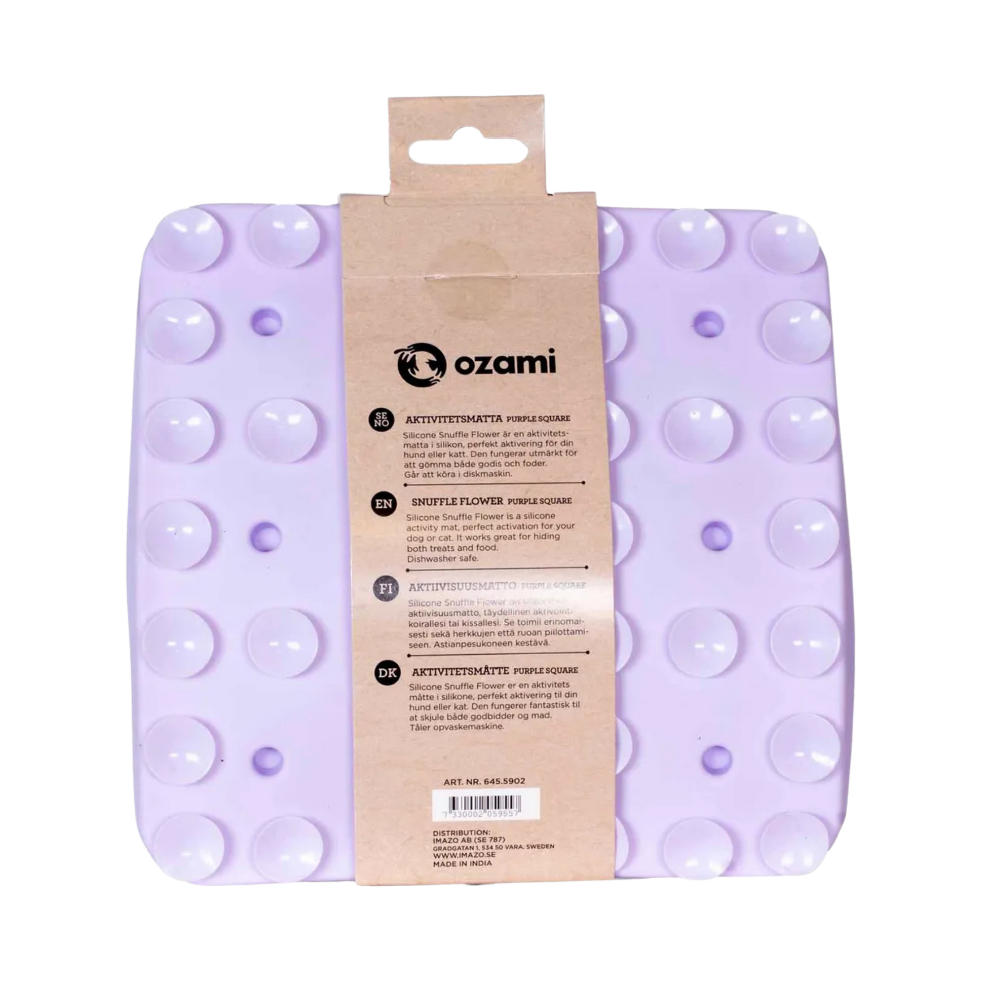 Ozami Snuffle Flower aktivointimatto, violetti 20 x 20 cm Nordic Pet Shop