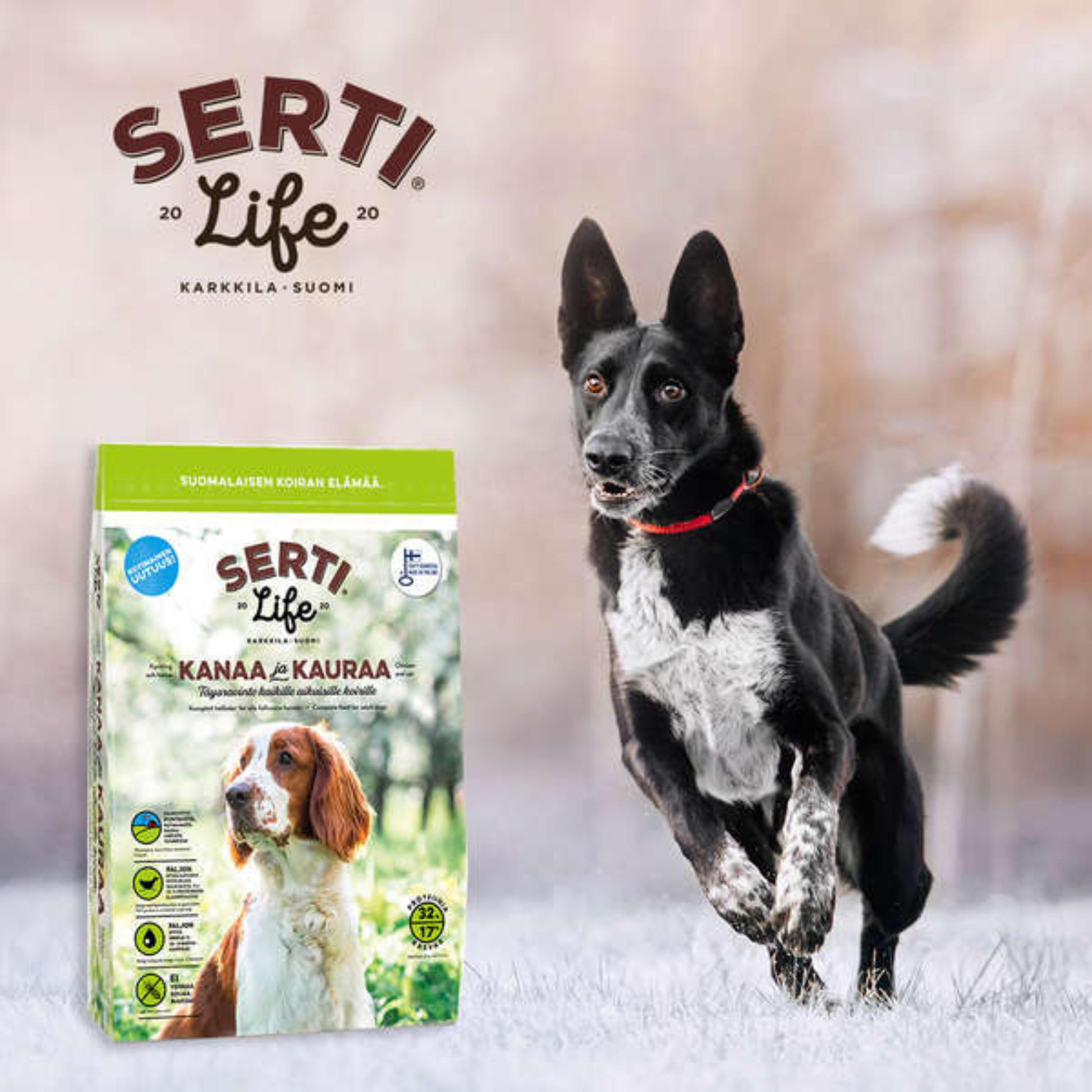 SertiLife Kana-Kaura vehnätön kotimainen koiranruoka Nordic Pet Shop