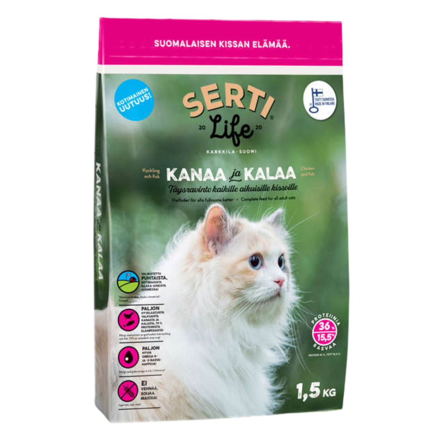SertiLife viljaton kotimainen kuivaruoka kissalle Nordic Pet Shop