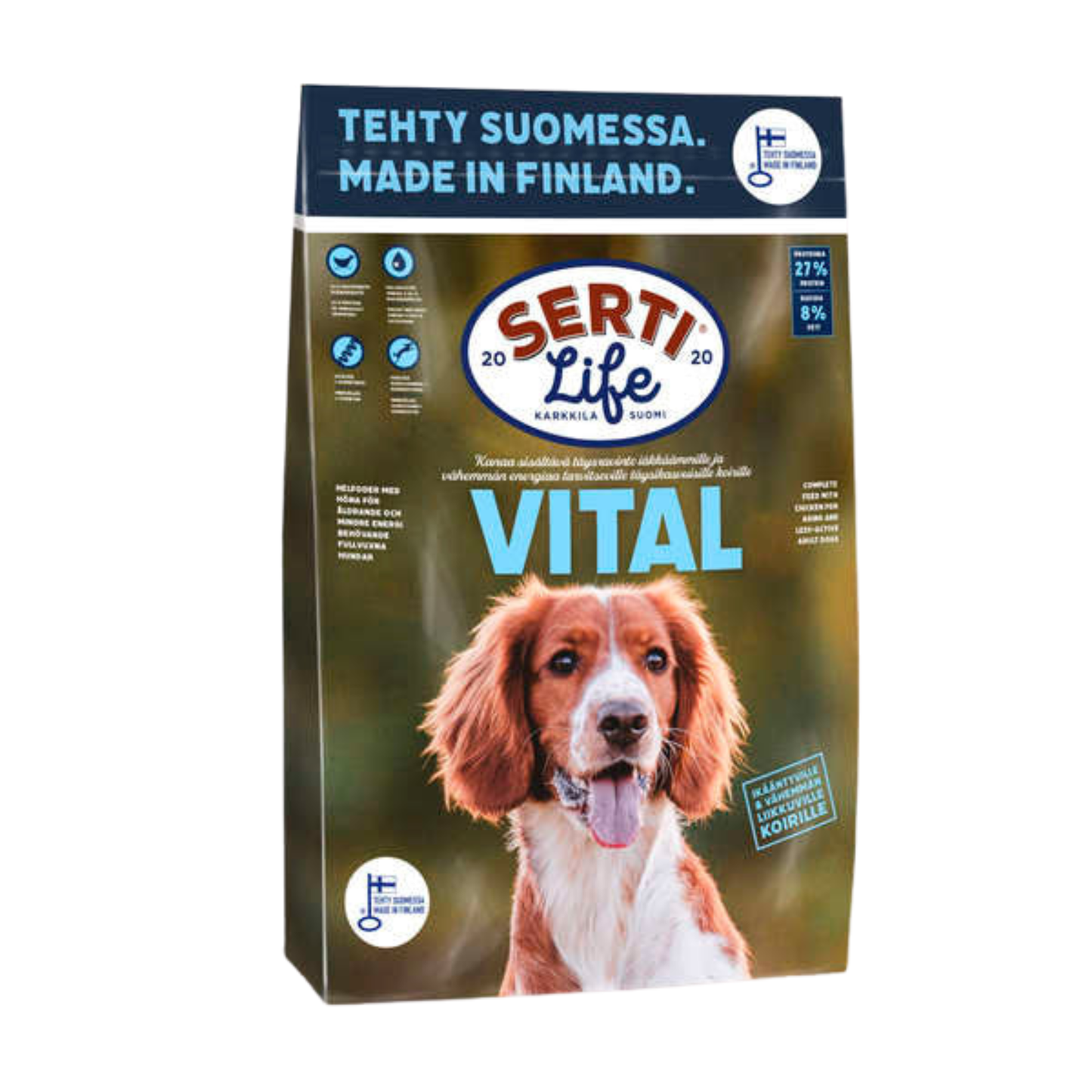 SertiLife Vital vehnätön kotimainen koiranruoka senioreille Nordic Pet Shop