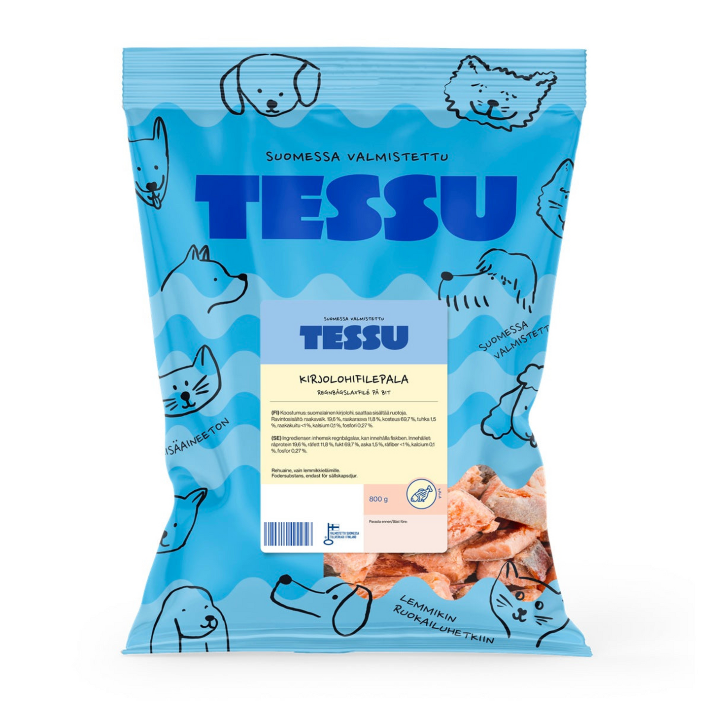 TESSU Kirjolohifilepala 800 g Nordic Pet Shop