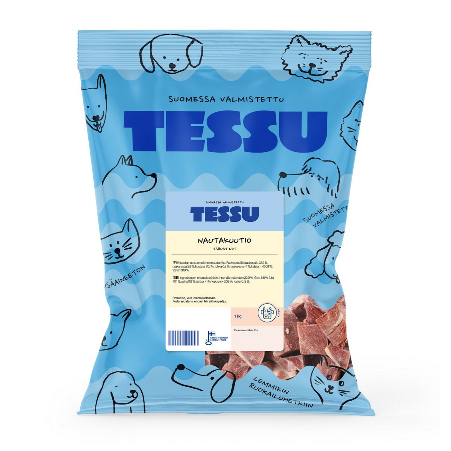 TESSU Nautakuutio 1 kg Nordic Pet Shop