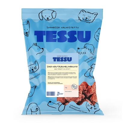 TESSU Sika-nautajauhelihakuvio 1 kg Nordic Pet Shop