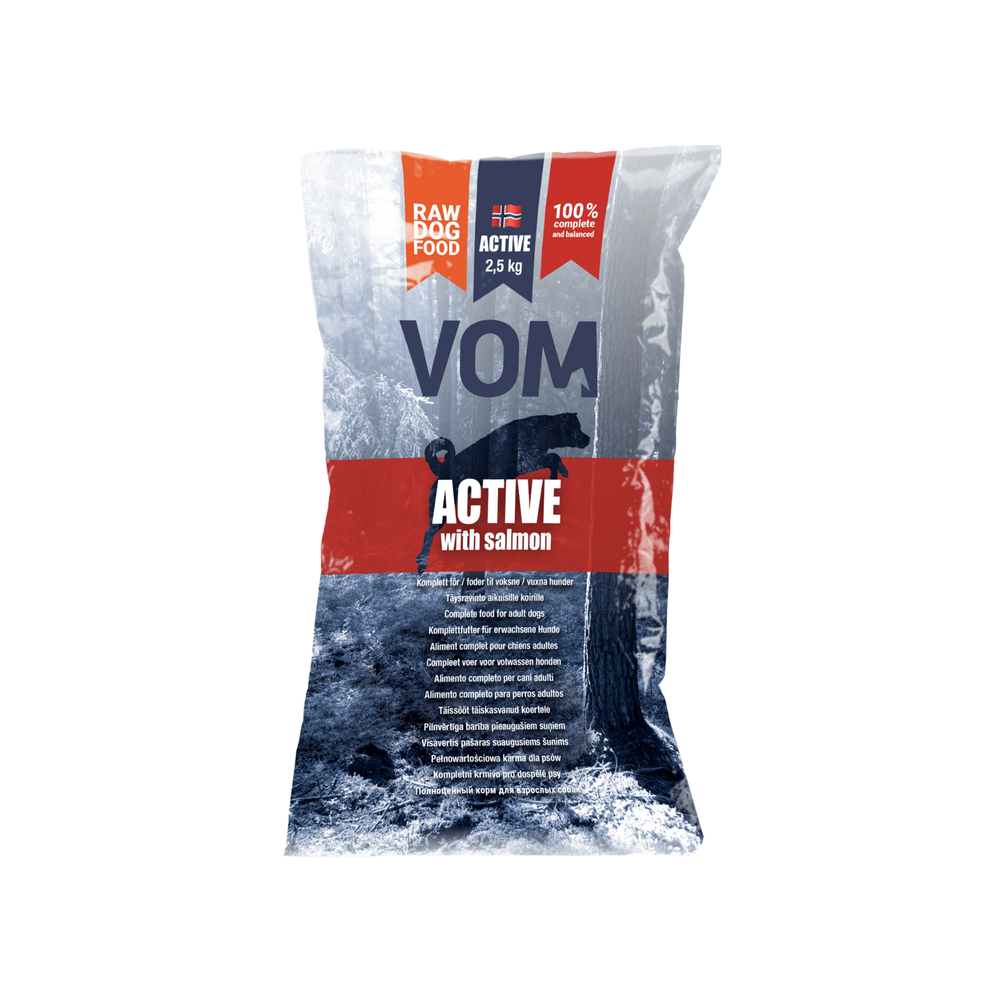VOM Active Lohella 4 x 2,5 kg, raakaruokapullat Nordic Pet Shop