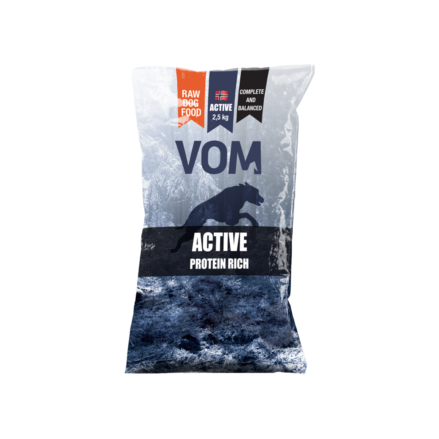 VOM Active Protein 4 x 2,5 kg, raakaruokapullat Nordic Pet Shop