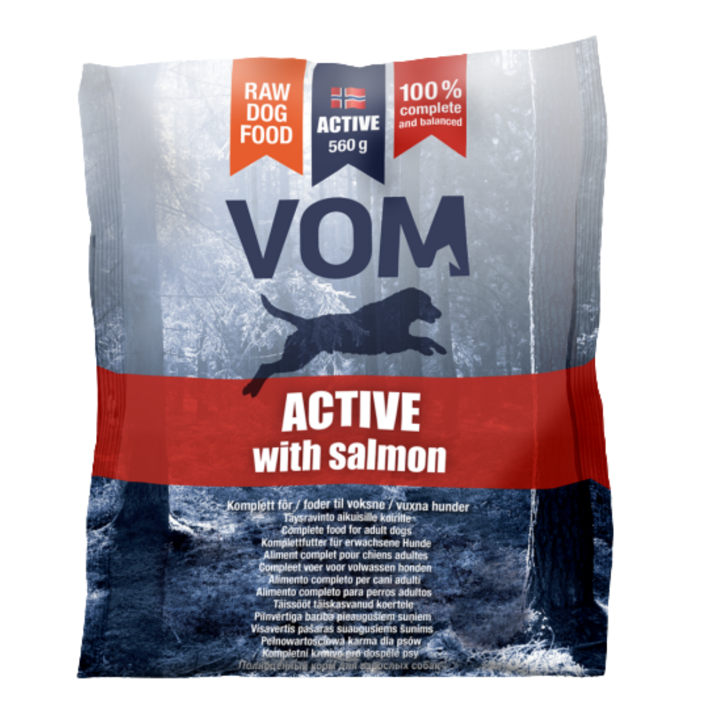 VOM Active Lohella 560 g, raakaruokapullat Nordic Pet Shop