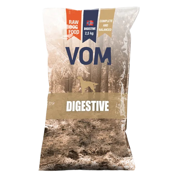 VOM Digestive 2,5 kg. Kevyt vitaminoitu raakaruoka täysravinto koirille