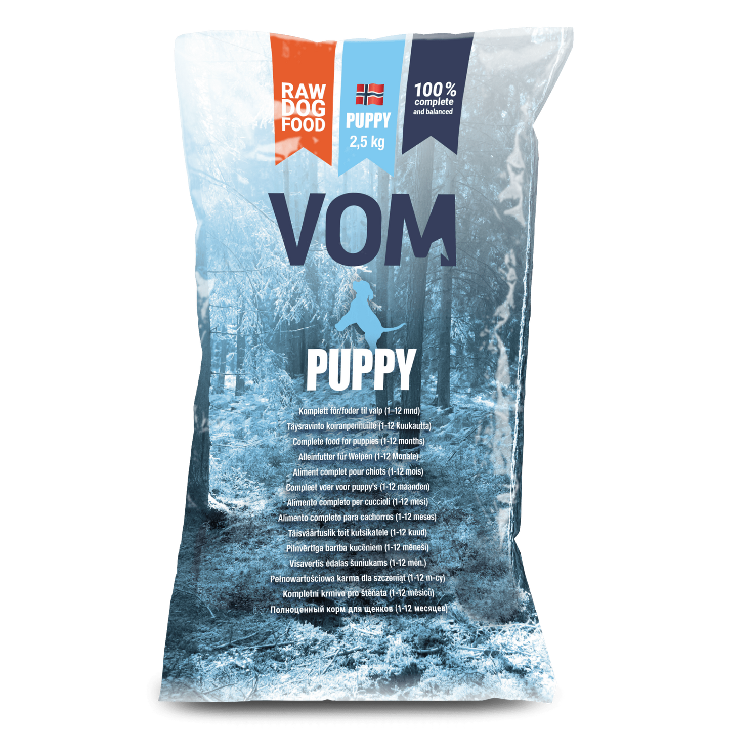 VOM Puppy raakaruokapullat koiranpennuille, 4 x 2,5 kg Nordic Pet Shop