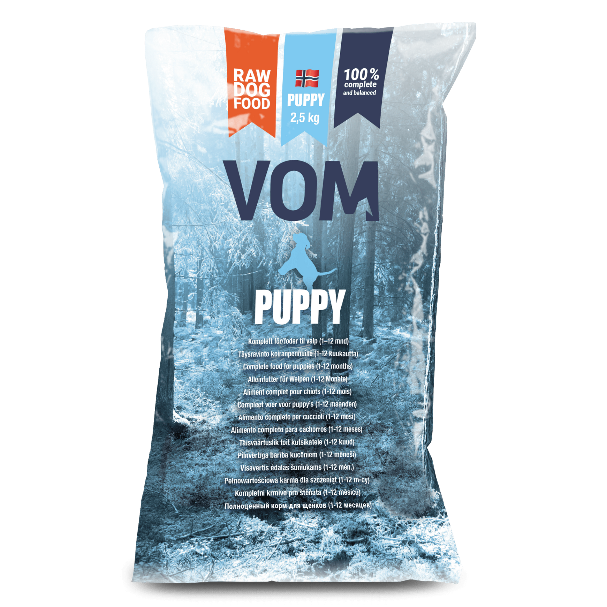 VOM Puppy raakaruokapullat koiranpennuille, 4 x 2,5 kg Nordic Pet Shop