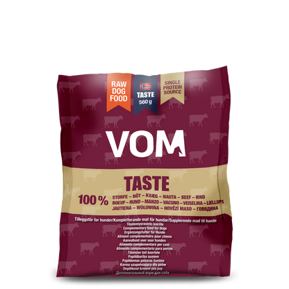 VOM Taste Nauta 560 g, raakaruokapullat Nordic Pet Shop