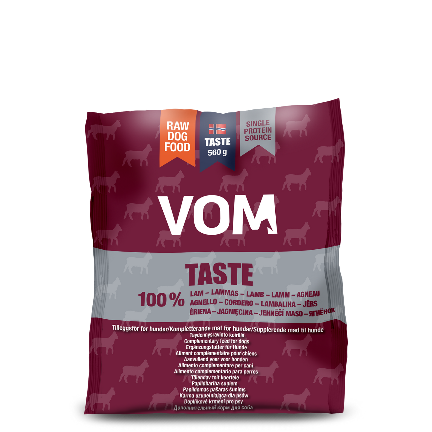 VOM Taste Lammas 560 g, raakaruokapullat Nordic Pet Shop