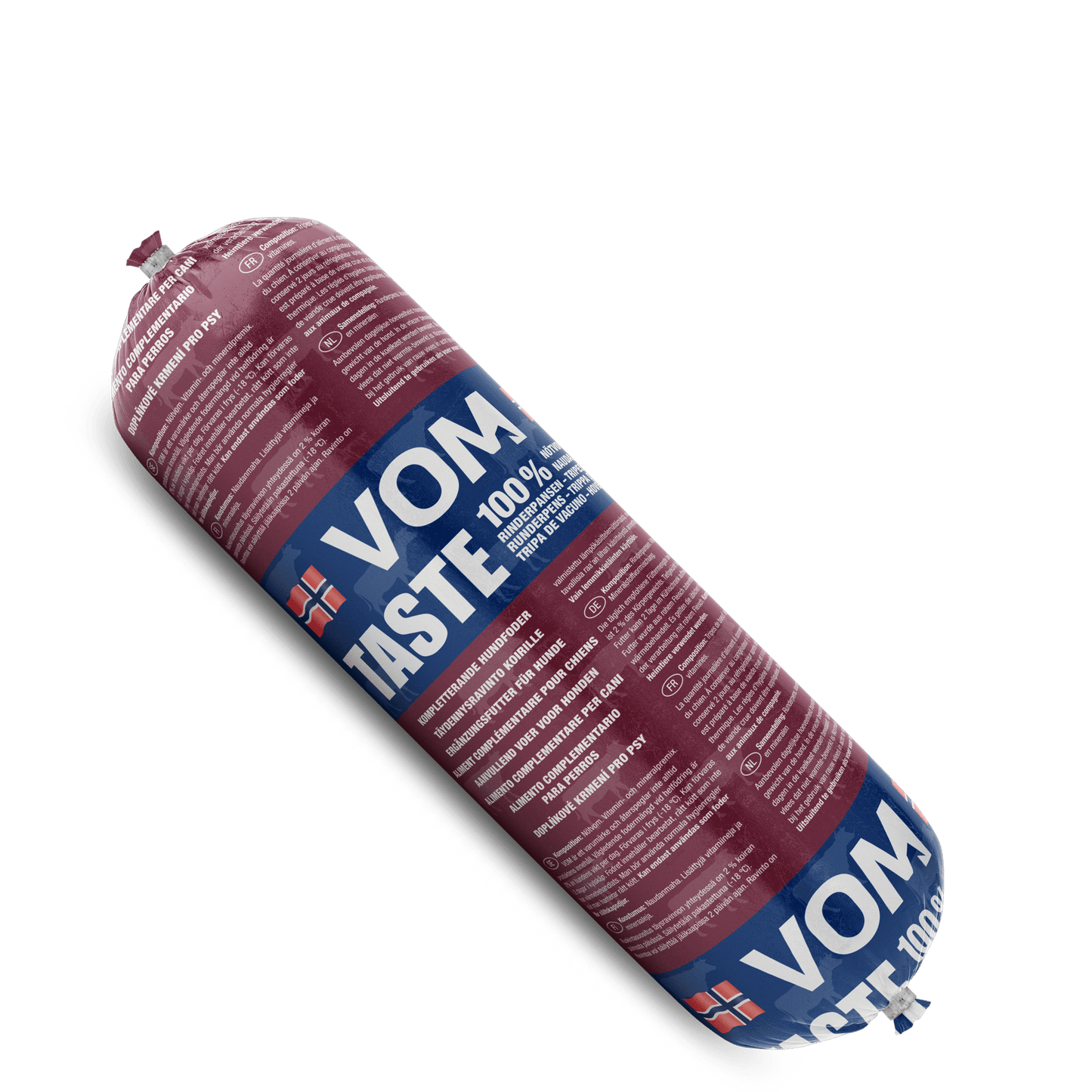 VOM Taste naudanmaha 500 g. Vitaminoitu yhden proteiininlähteen raakaruoka koirille.