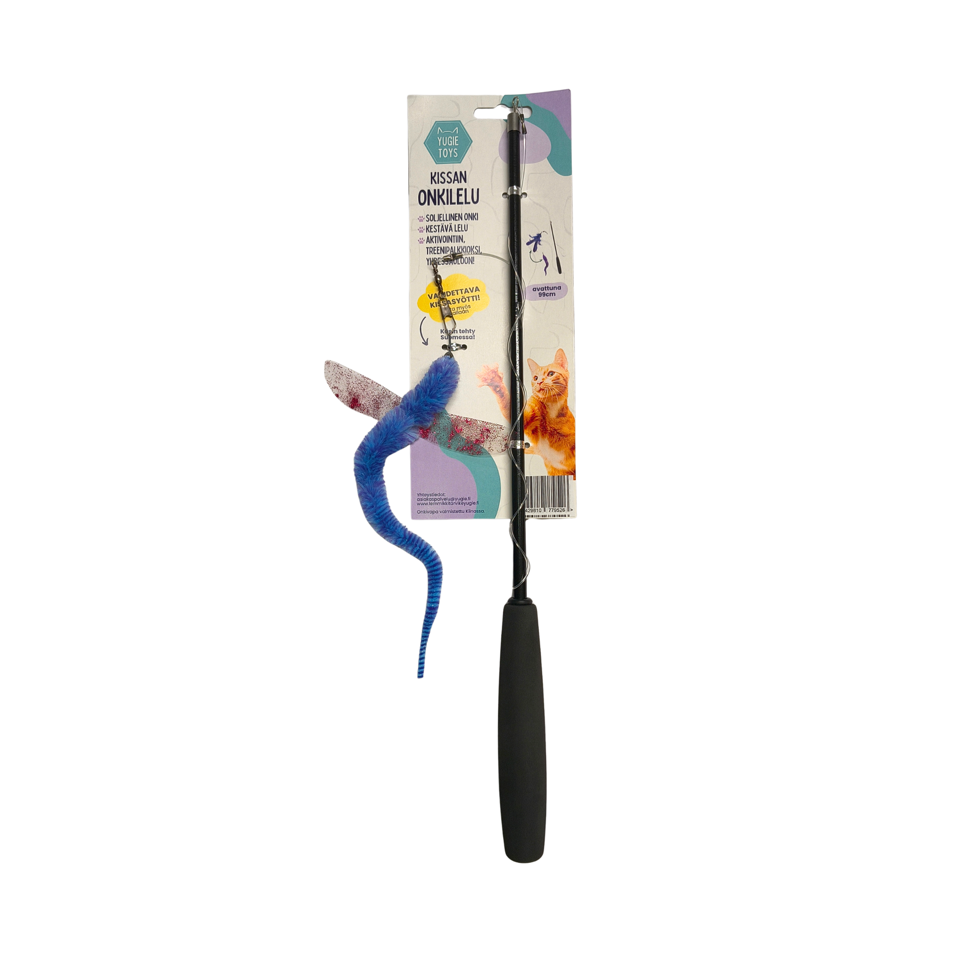Yugie Toys Onkilelu + 1 kpl Lentomatonen Kissasyötti, kirjava violetti Nordic Pet Shop